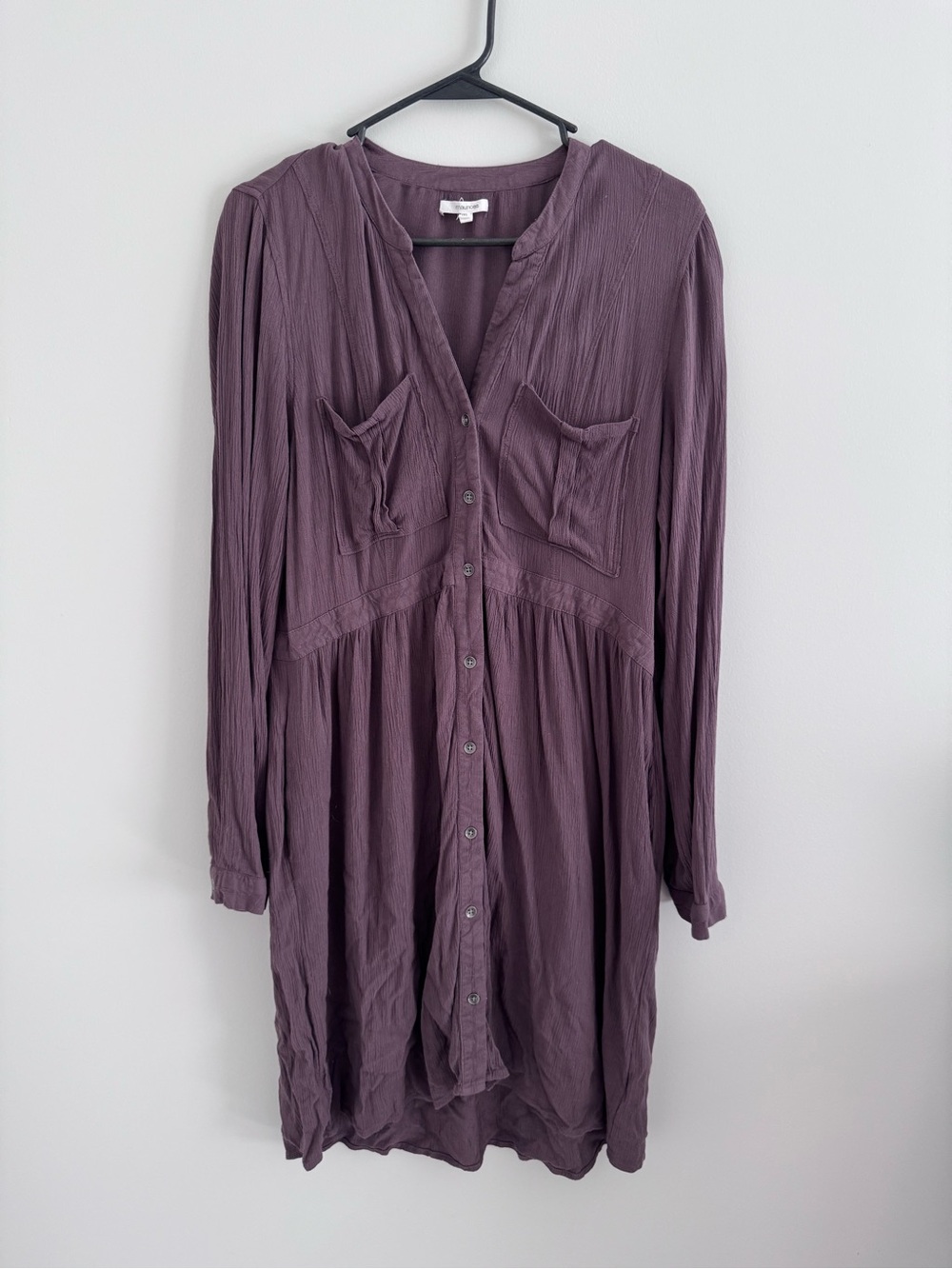Maurice’s Medium Button-Front Long Sleeve Tunic Dress in Dusty Plum